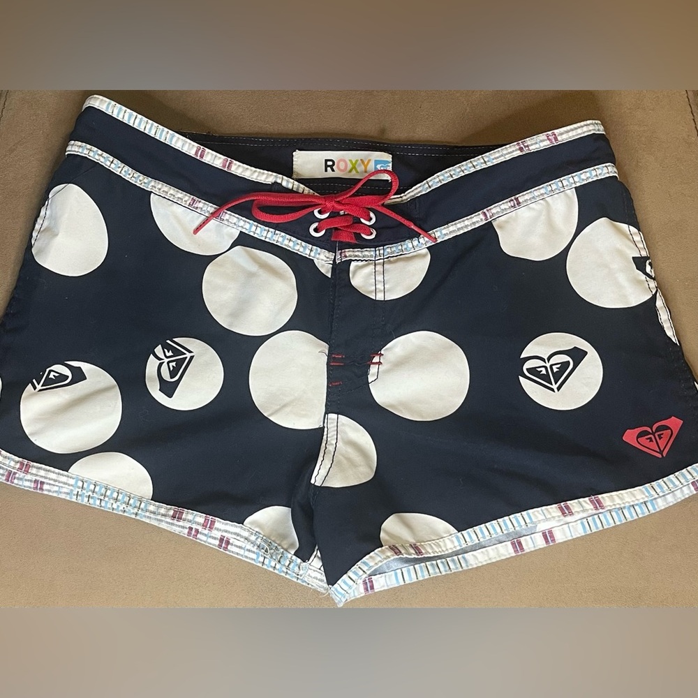 Roxy Navy Blue Stitch Detail Swim Shorts Juniors Size 9